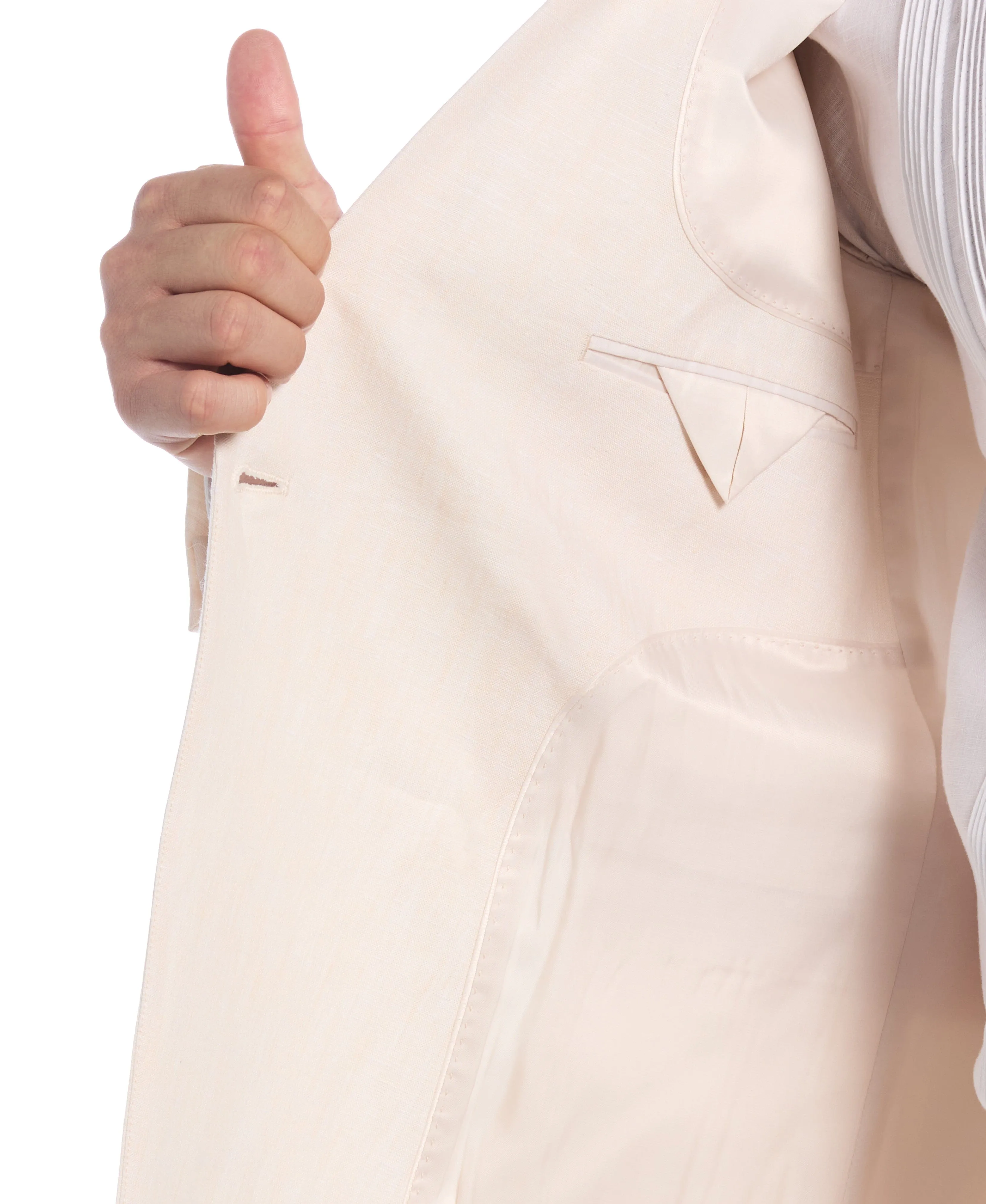 Double Breasted Delave Linen Whitecap Grey Suit