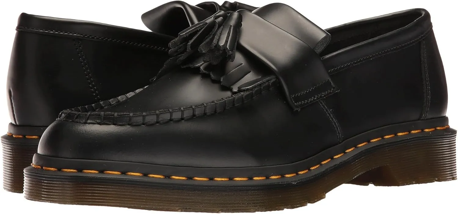 Dr. Martens Men's Adrian Tassel Loafer, Black Smooth