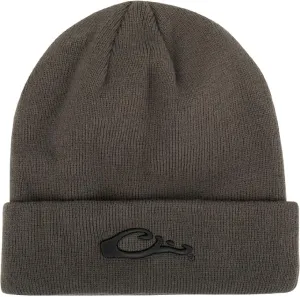 Drake Waterfowl LST Rib-Knit Stocking Cap - Acrylic Stretch Old-Style Roll-Up Edge Stocking Beanie Hat, One Size Fits Most, Gray