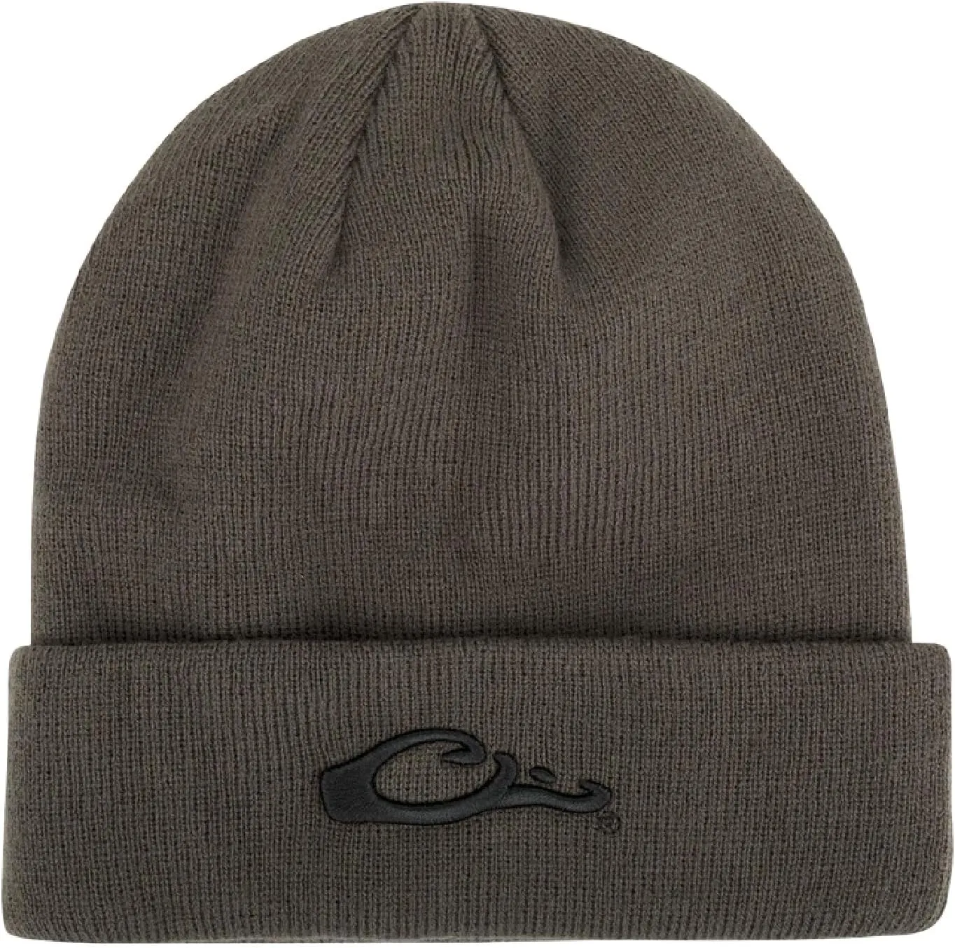 Drake Waterfowl LST Rib-Knit Stocking Cap - Acrylic Stretch Old-Style Roll-Up Edge Stocking Beanie Hat, One Size Fits Most, Gray