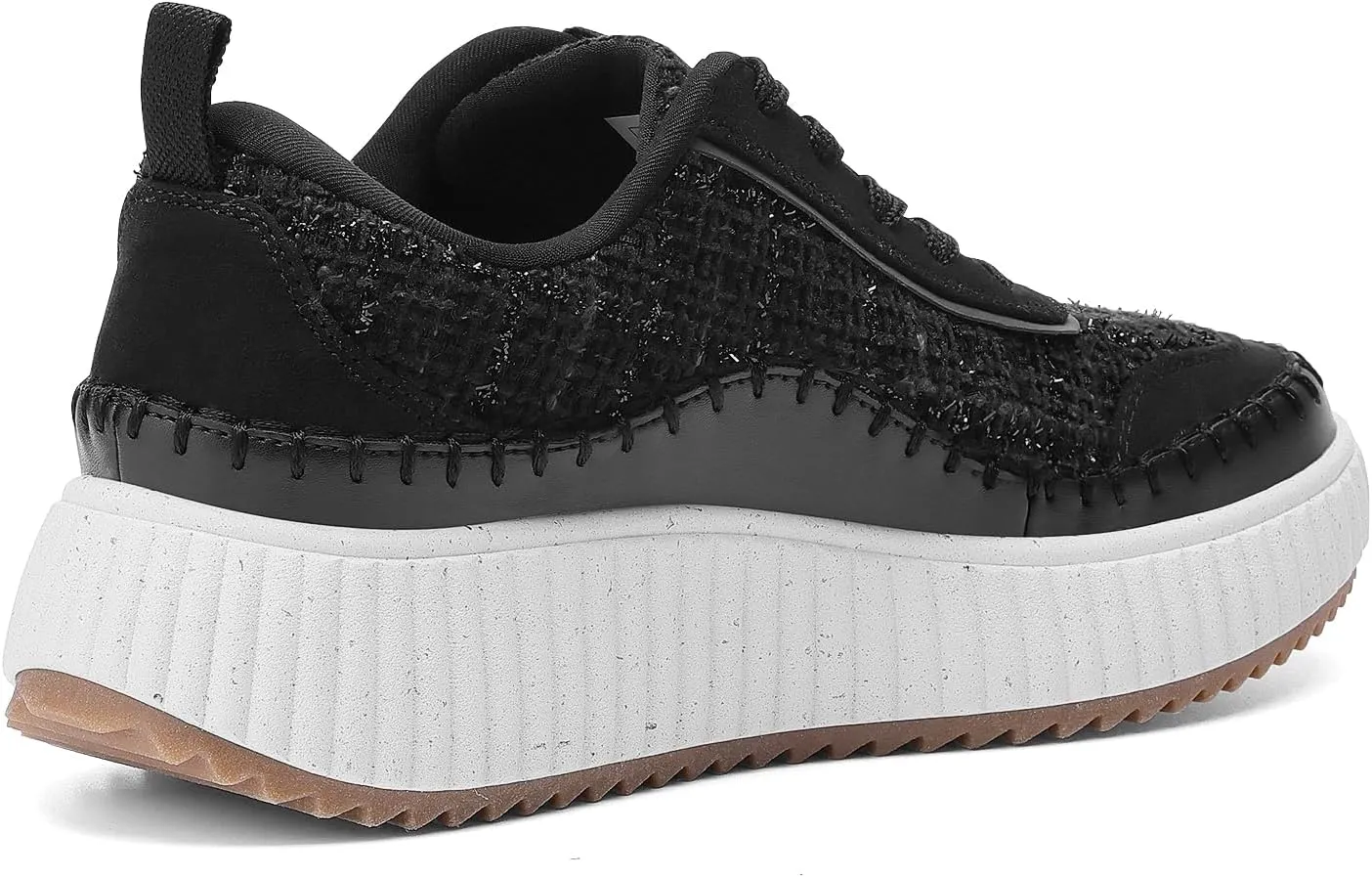 DREAM PAIRS Women Chunky City Tweed Comfortable Casual Platform Fashion Sneaker