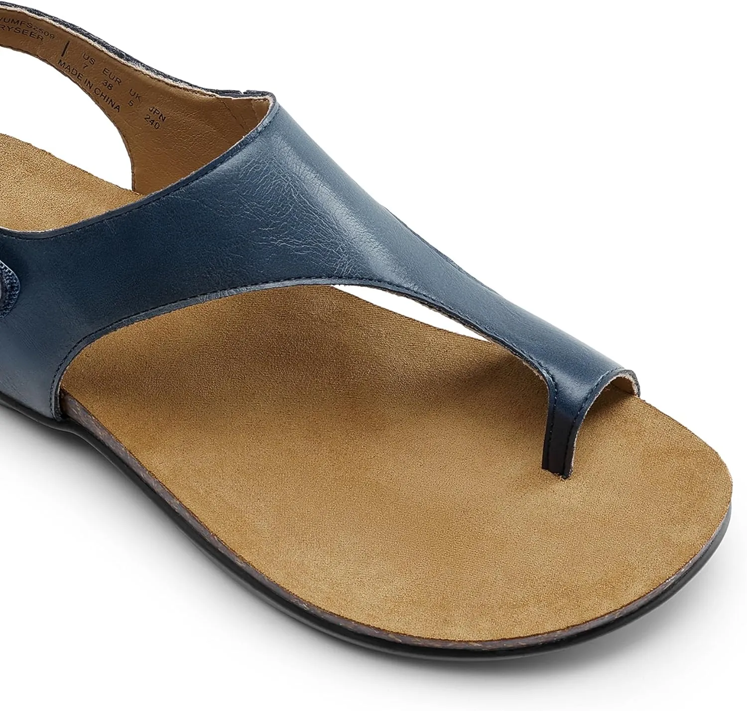 DREAM PAIRS Women's Comfortable Cork Footbed Arch Support Sandals Casual to Dressy Thong Walking Flat Sandals for Summer