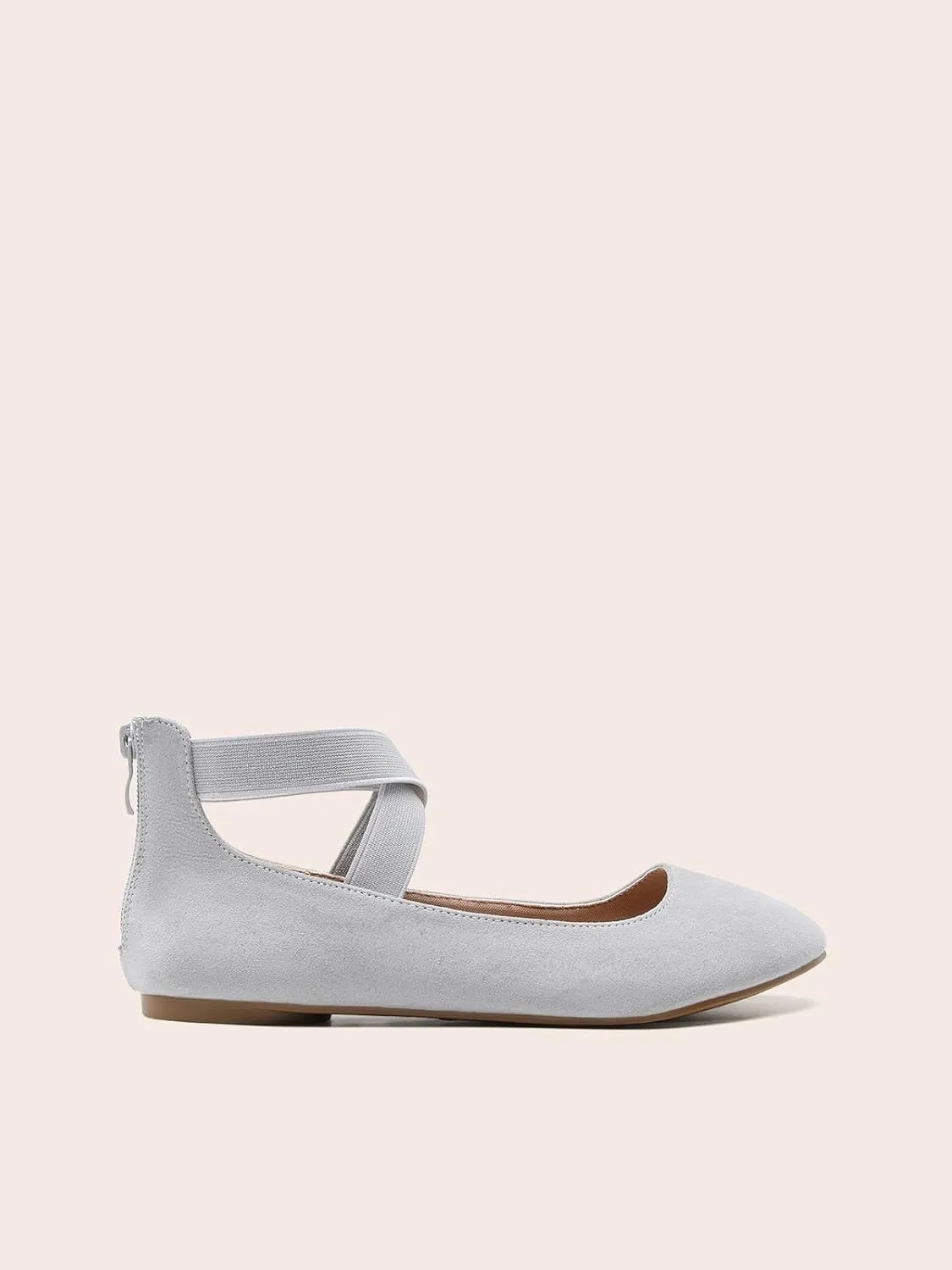 DREAM PAIRS Women's Comfortable Fashion Elastic Ankle Straps Flats Shoes