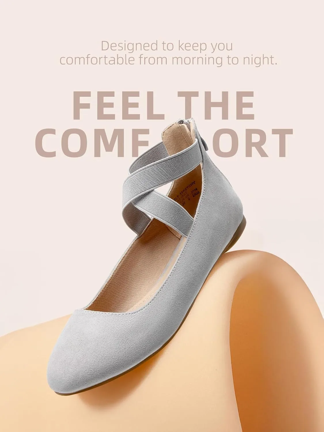 DREAM PAIRS Women's Comfortable Fashion Elastic Ankle Straps Flats Shoes