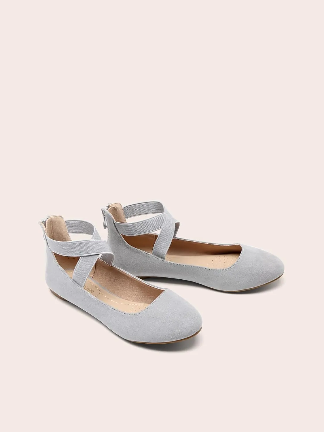 DREAM PAIRS Women's Comfortable Fashion Elastic Ankle Straps Flats Shoes
