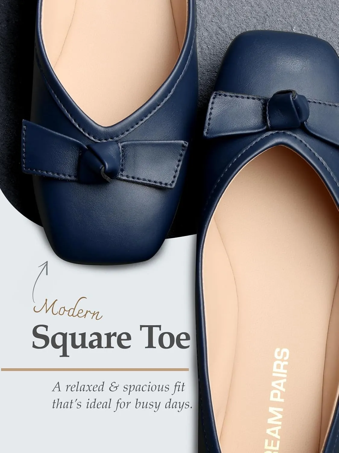 DREAM PAIRS Women's Low Wedge Dressy Flats, Comfortable Square Toe Rhinestone Wedding Shoes