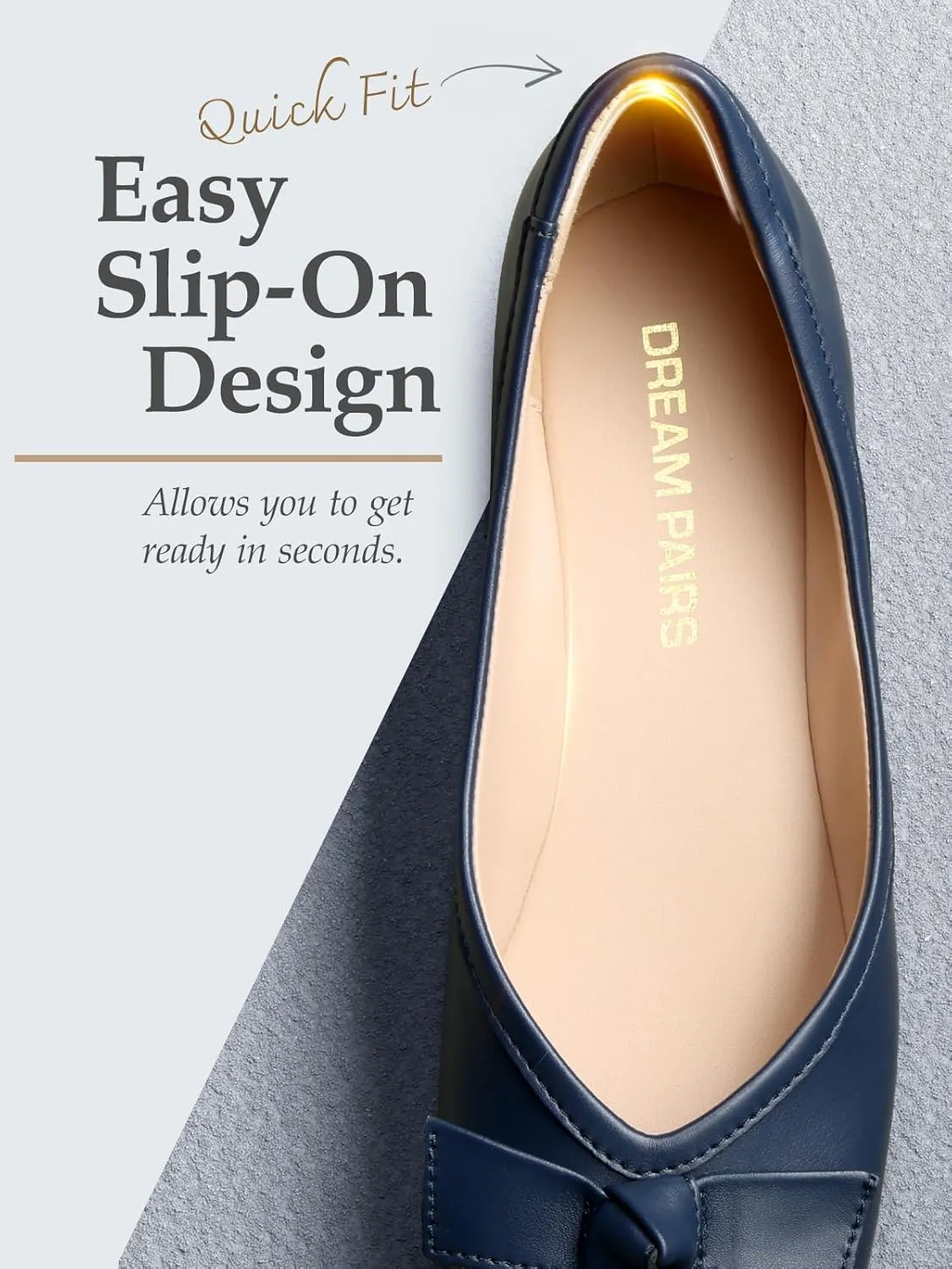 DREAM PAIRS Women's Low Wedge Dressy Flats, Comfortable Square Toe Rhinestone Wedding Shoes