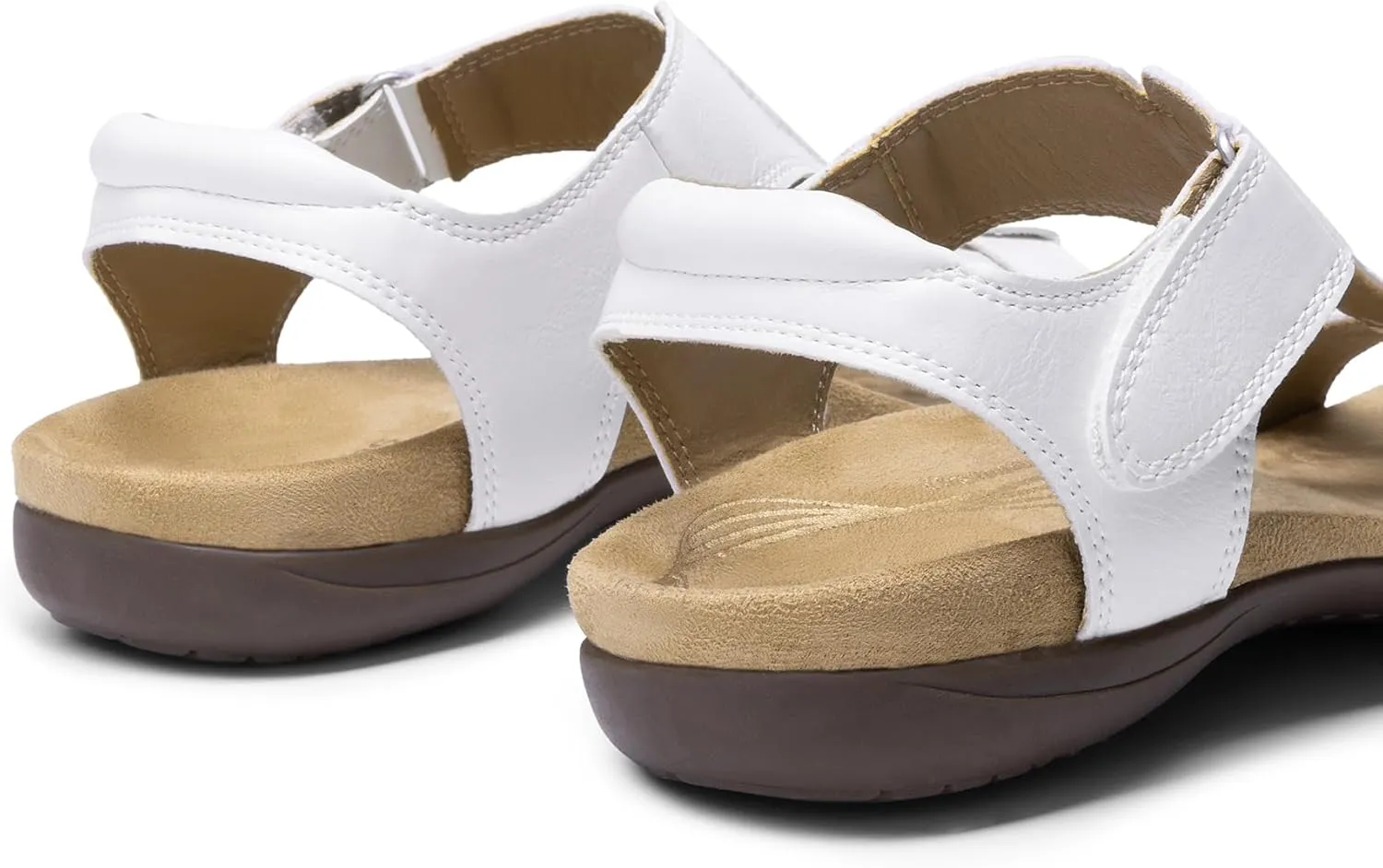DREAM PAIRS Womens Sandals Arch Support T-Strap Orthopedic Flat Sandals Comfortable Summer Shoes
