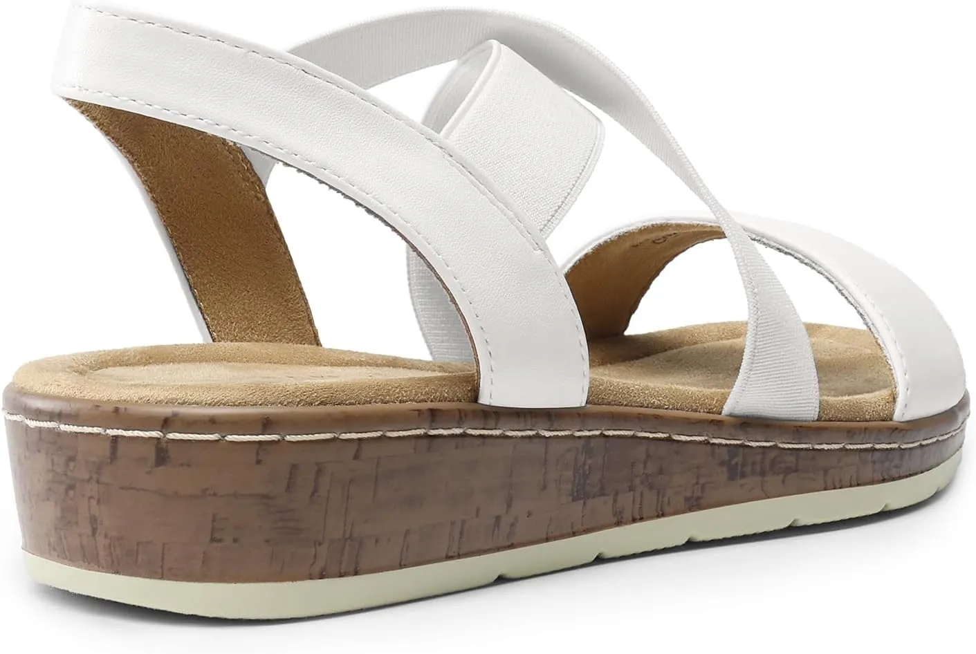 DREAM PAIRS Women's Summer Dressy Low Wedge Heels Comfortable Slip on Casual Flat Sandals for Walking Vacation