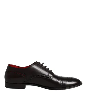 Dress Men Derby Shoes Calfskin Black Leather Quick delivery Dolce Gabbana Outstanding &