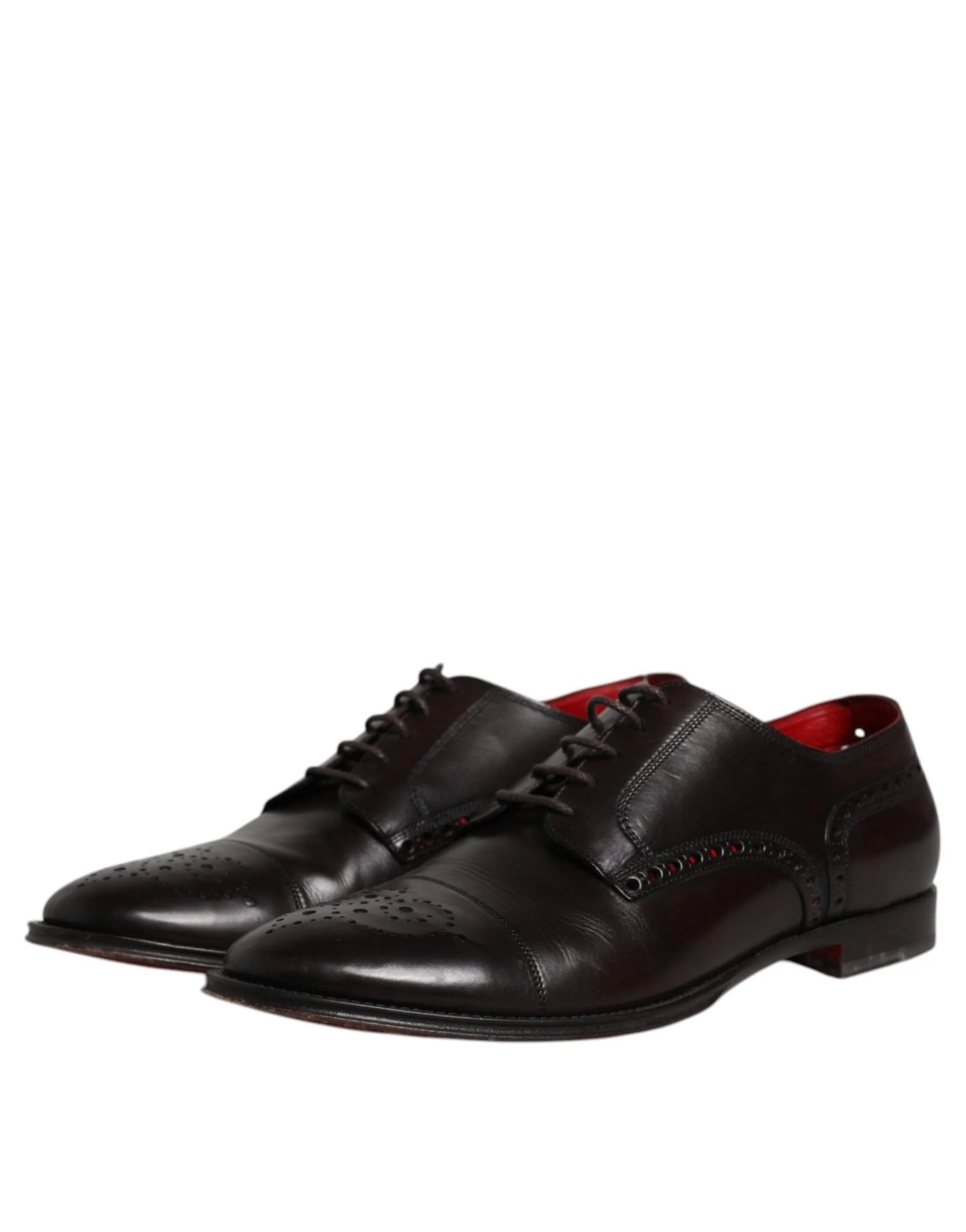 Dress Men Derby Shoes Calfskin Black Leather Quick delivery Dolce Gabbana Outstanding &