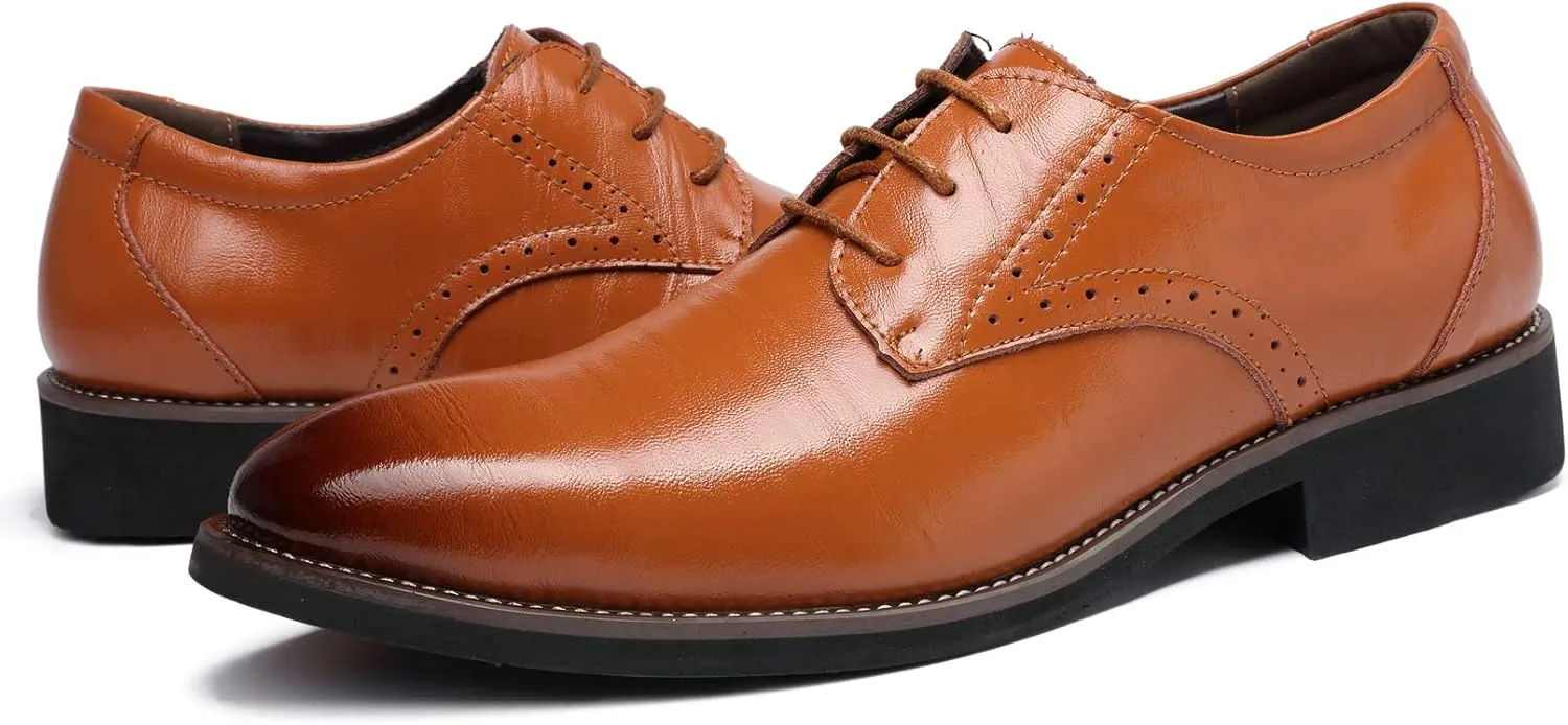 Dress Shoes for Men Fashion Mens Oxford Leather Lace up Classic Modern Business Formal Wedding Shoes