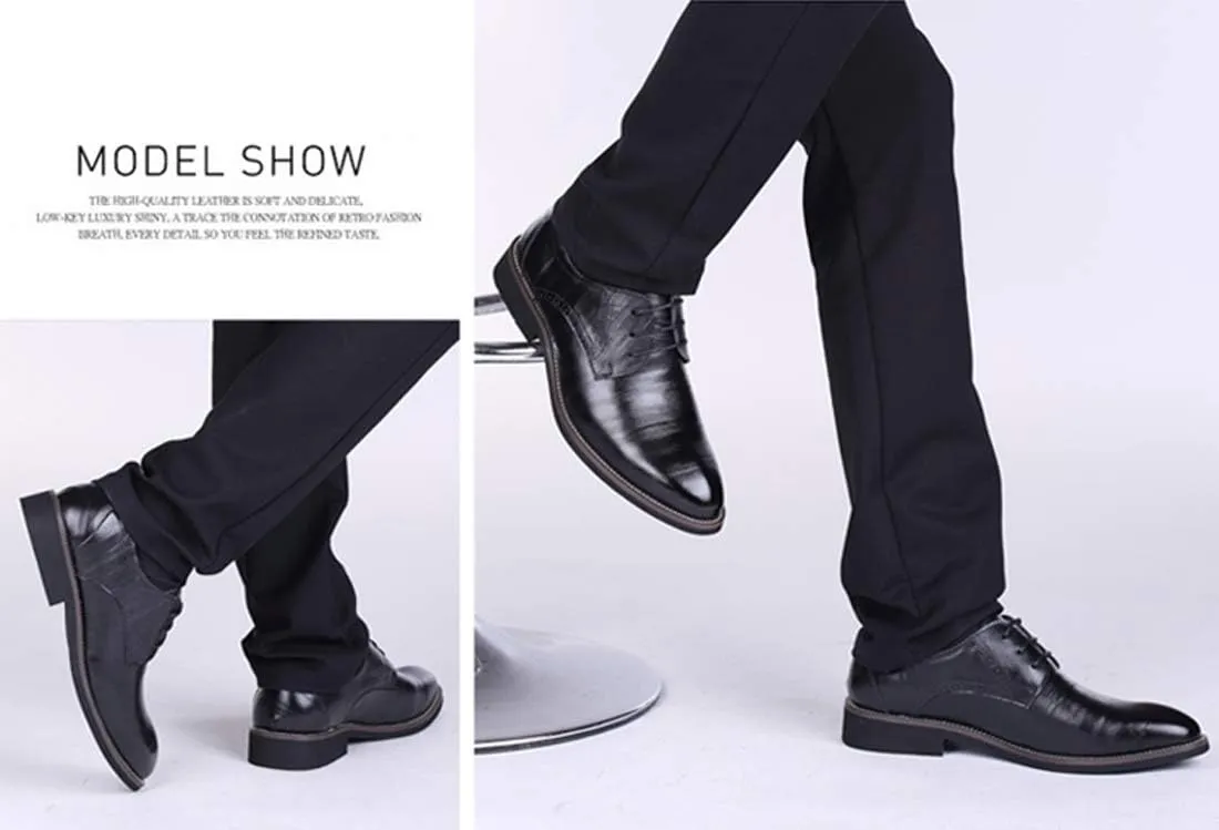 Dress Shoes for Men Fashion Mens Oxford Leather Lace up Classic Modern Business Formal Wedding Shoes