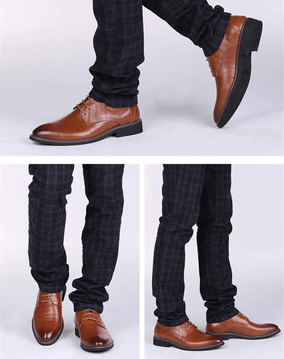Dress Shoes for Men Fashion Mens Oxford Leather Lace up Classic Modern Business Formal Wedding Shoes