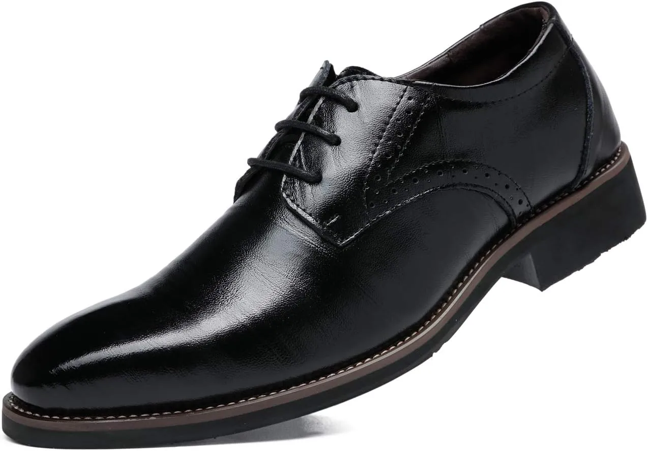Dress Shoes for Men Fashion Mens Oxford Leather Lace up Classic Modern Business Formal Wedding Shoes