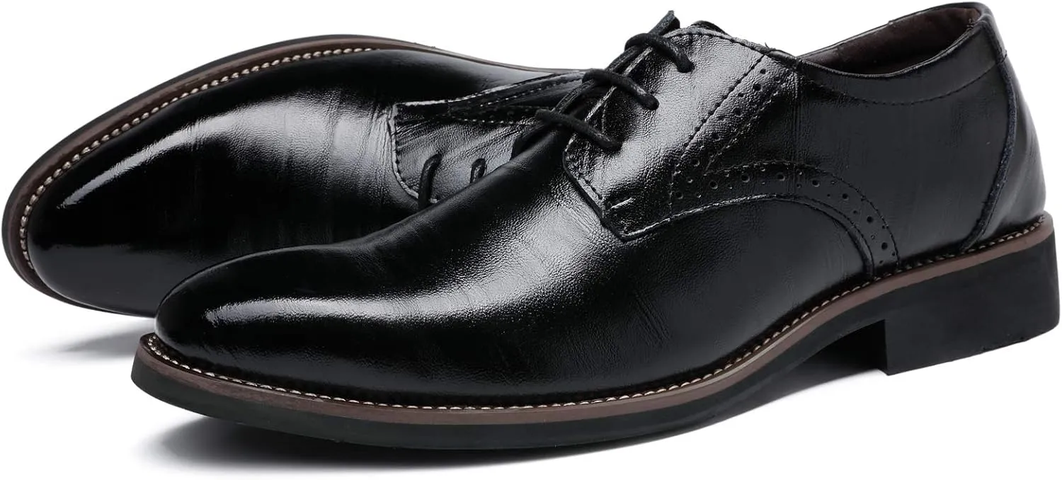 Dress Shoes for Men Fashion Mens Oxford Leather Lace up Classic Modern Business Formal Wedding Shoes