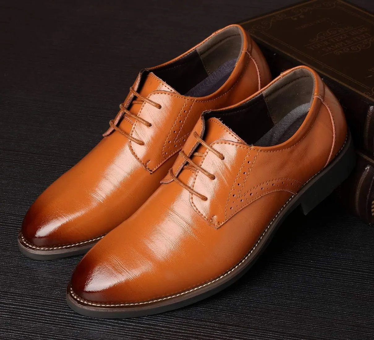 Dress Shoes for Men Fashion Mens Oxford Leather Lace up Classic Modern Business Formal Wedding Shoes