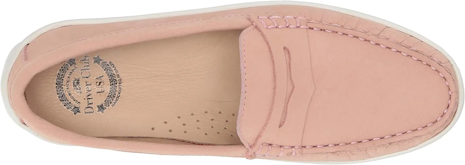 Driver Club USA Unisex-Child Leather Casual Comfort Slip on Moccasin Penny Loafer Driving Style