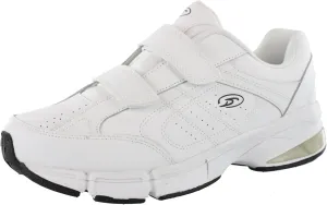 Dr.Scholls Men's Omega Light Weight Dual Strap Closure Sneaker Wide Width, White, 10 Wide