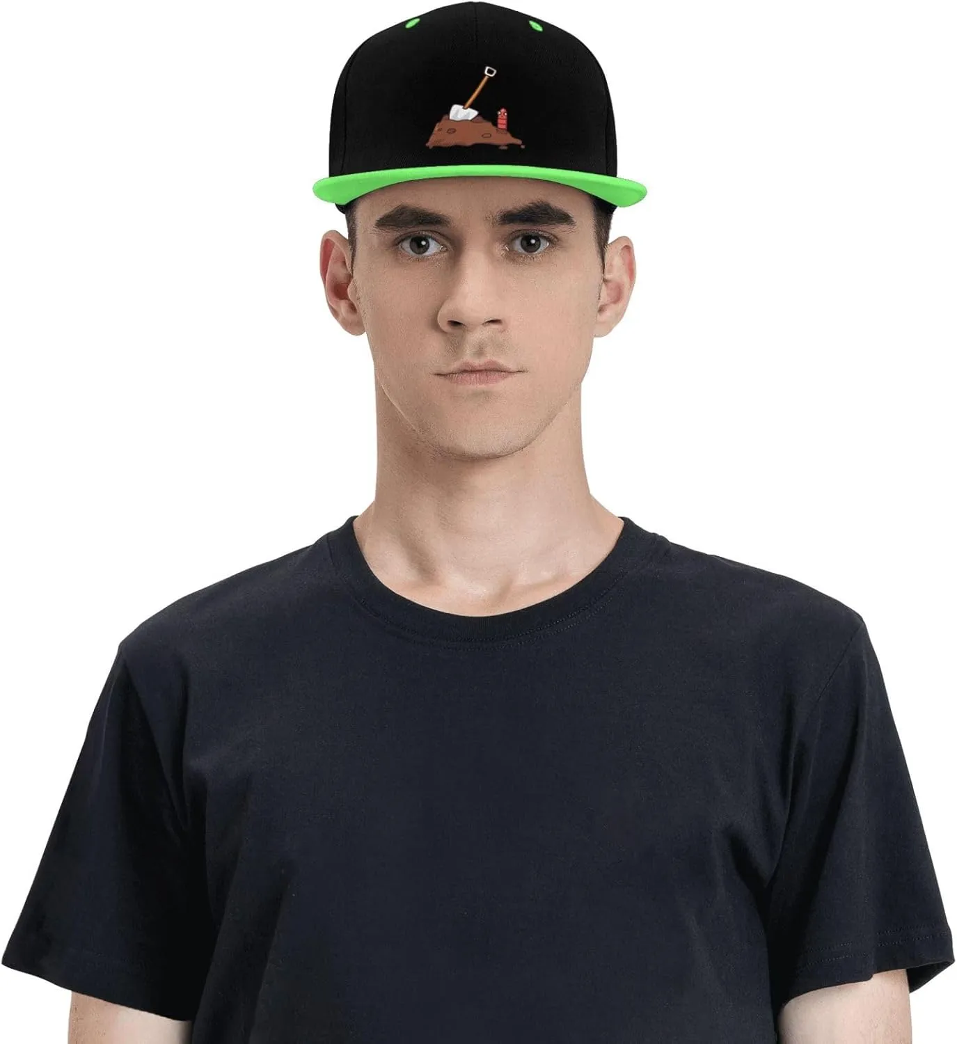 Earthworms and Shovels Snapback Hat for Men Women Baseball Cap Trucker Flat Bill Hats Dad Caps