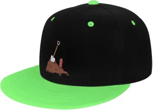 Earthworms and Shovels Snapback Hat for Men Women Baseball Cap Trucker Flat Bill Hats Dad Caps