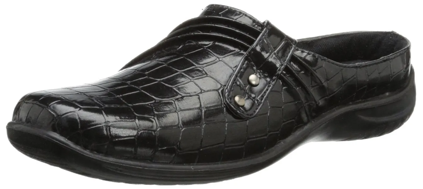 Easy Street Women's Holly Mule,Black Patent Croco,11 M US