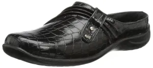 Easy Street Women's Holly Mule,Black Patent Croco,11 M US