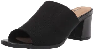 Easy Street Women's Mule, Black Stretch Fabric, 9 Wide