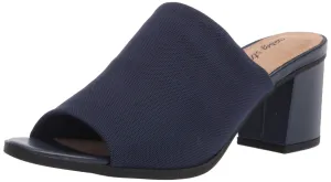 Easy Street Women's Mule, Navy Stretch Fabric, 8 X-Wide