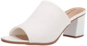 Easy Street Women's Mule, White Stretch Fabric, 7.5