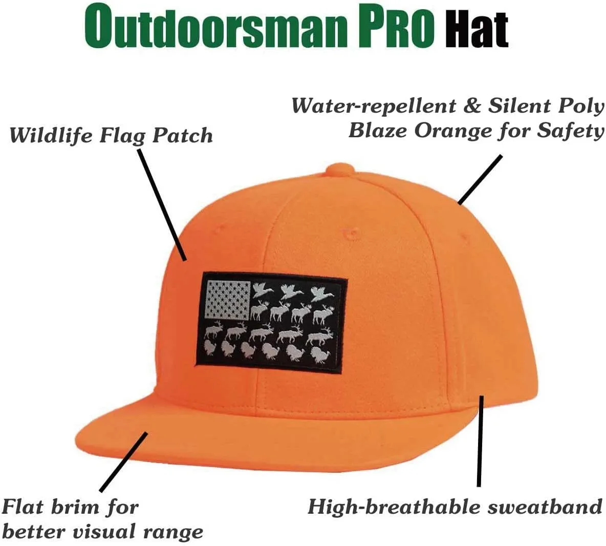 EDTREK Performance Outdoorsman Snapback Truck Hat with Flat Brim - Unique Animal Embroidery