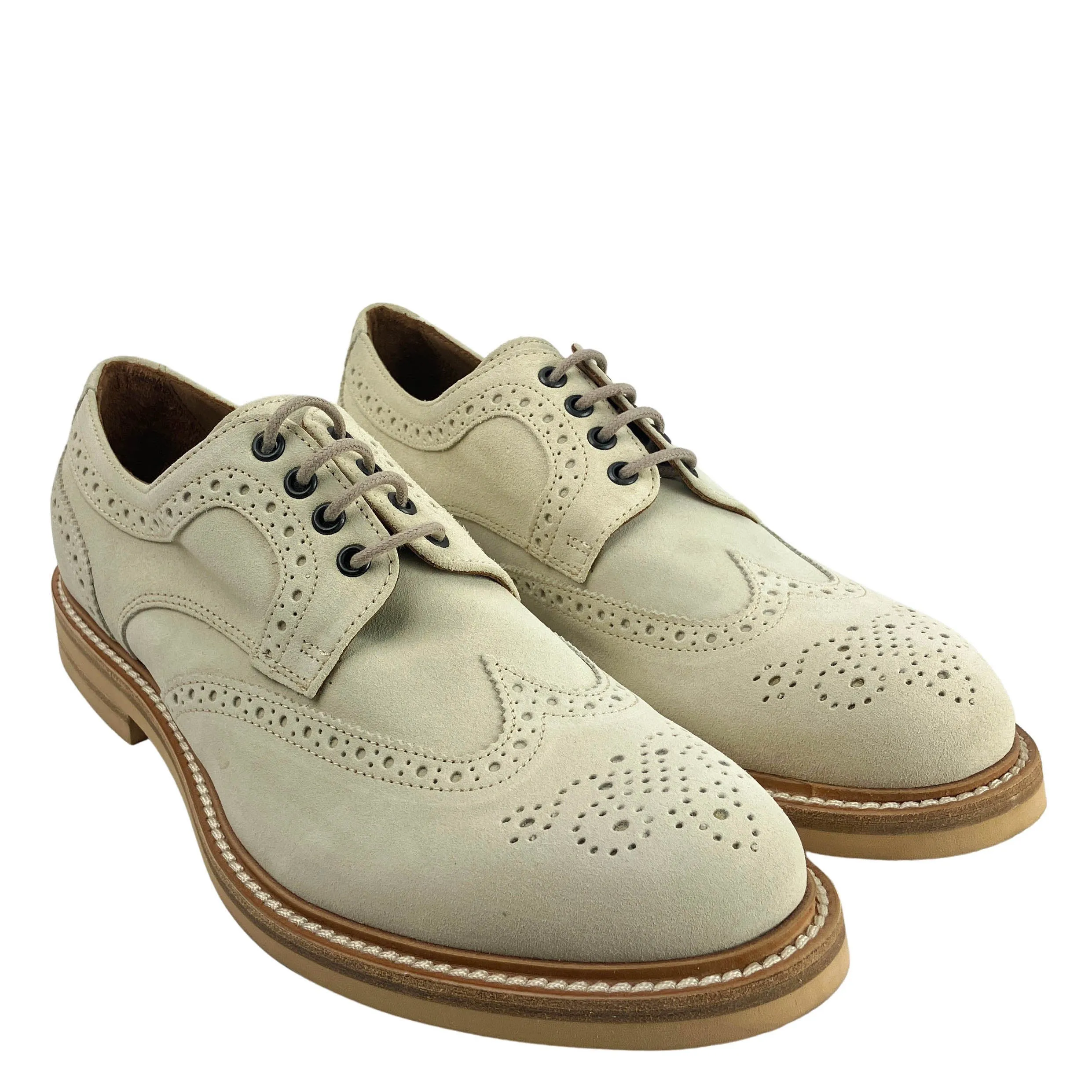 Eleventy Suede Oxford Shoes in Beige