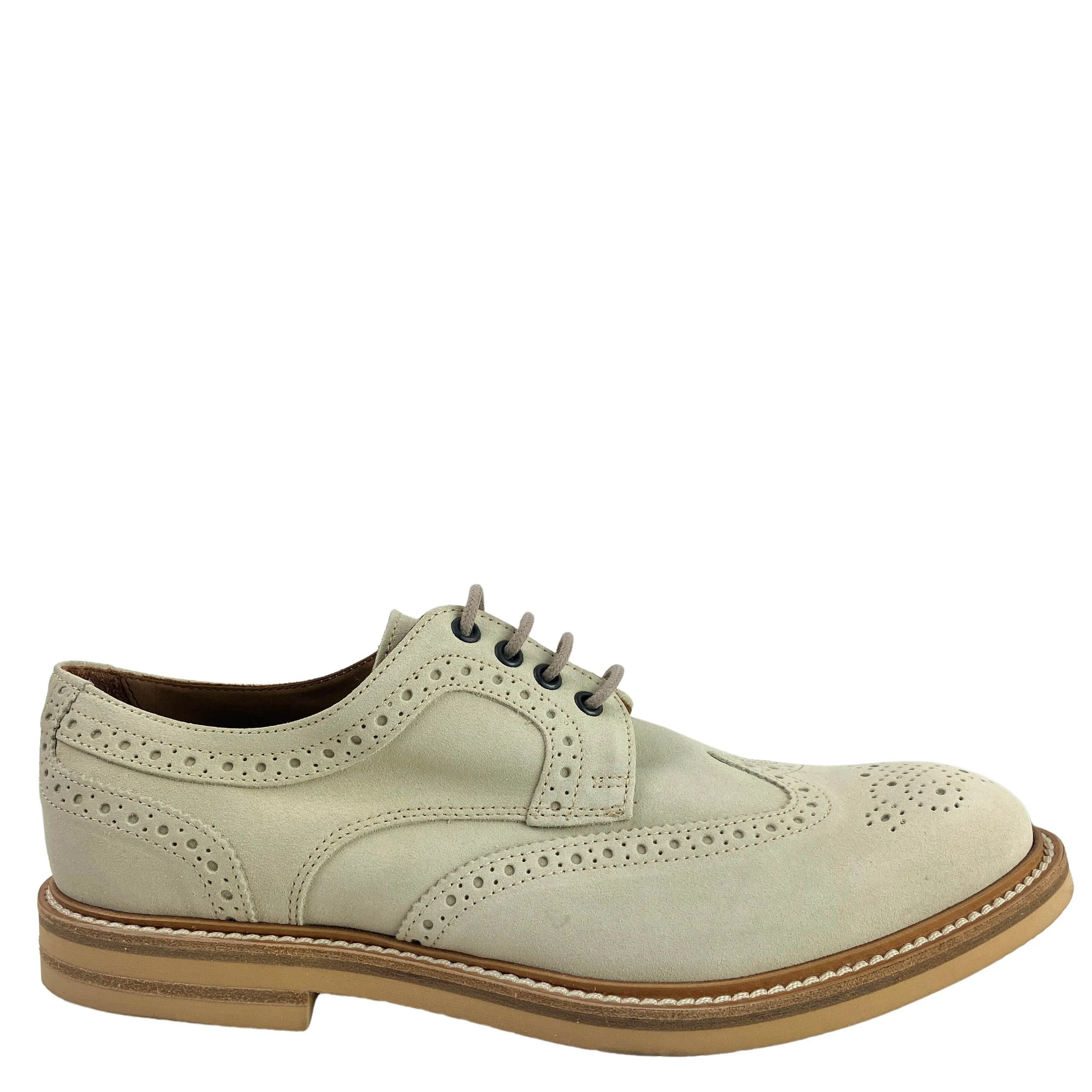 Eleventy Suede Oxford Shoes in Beige
