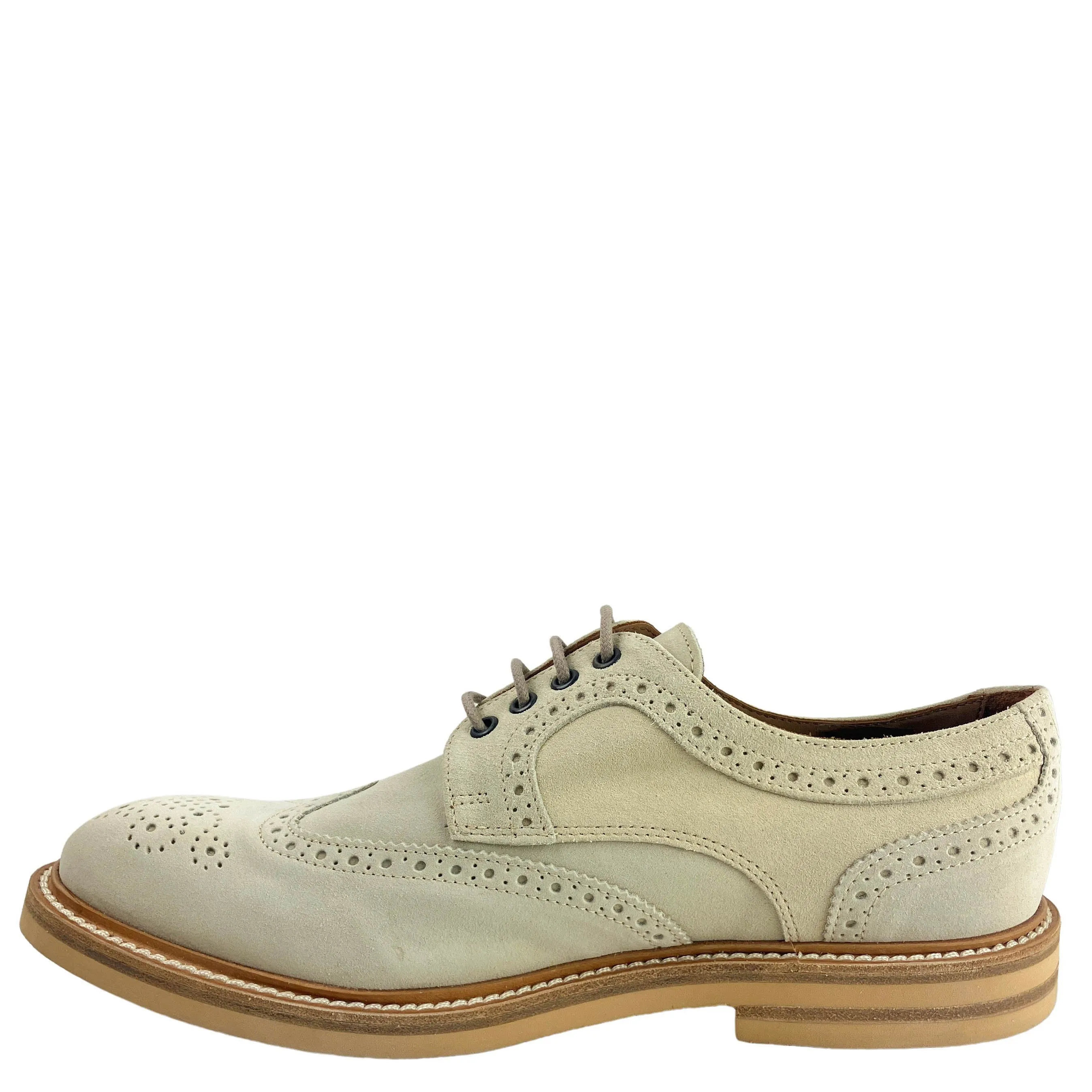 Eleventy Suede Oxford Shoes in Beige