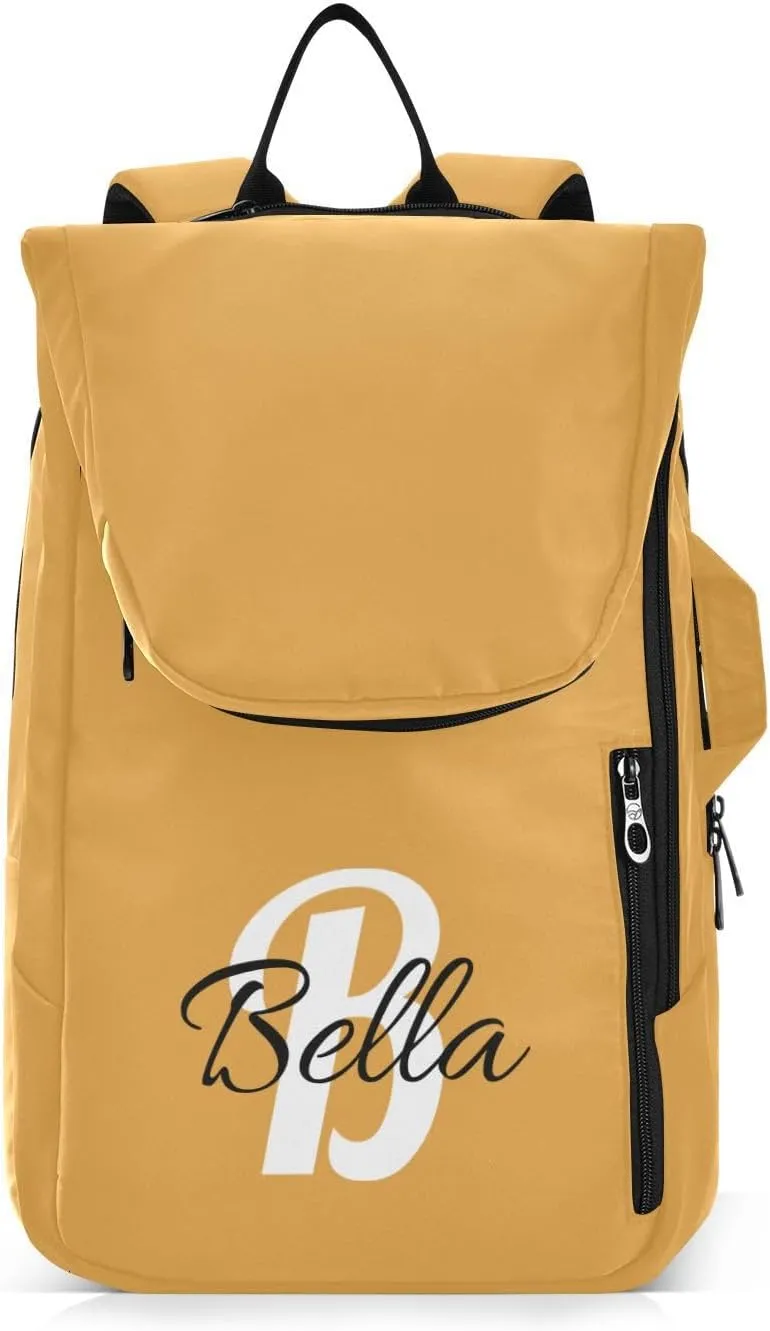 Emelivor Custom Peach Tennis Bags for Women Men Personalized Casual Daypack