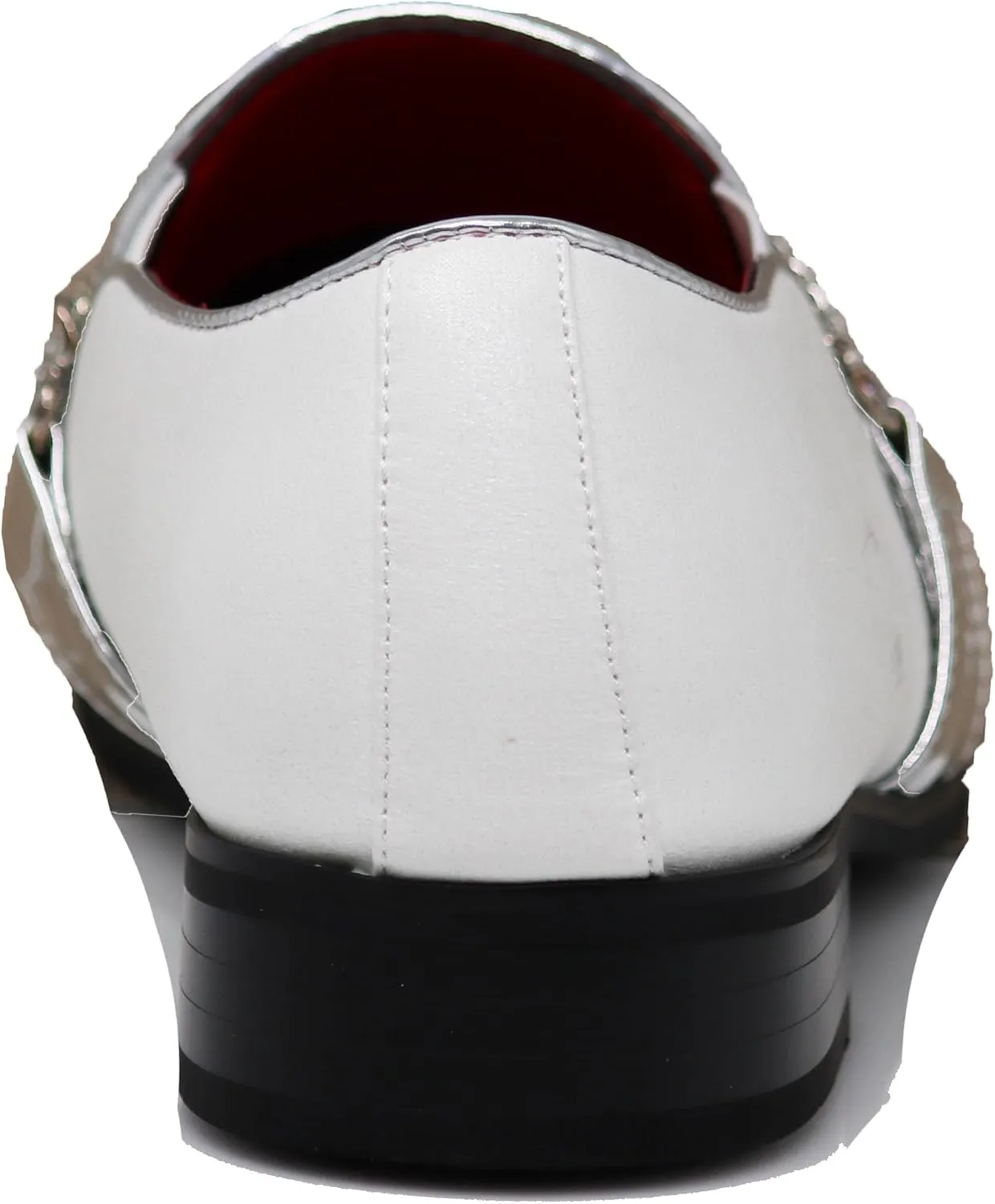 Enzo Romeo Crisino Men Rhinestone Chrome Toe Suede Pointy Buckle Dress Loafer Slip On Shoes