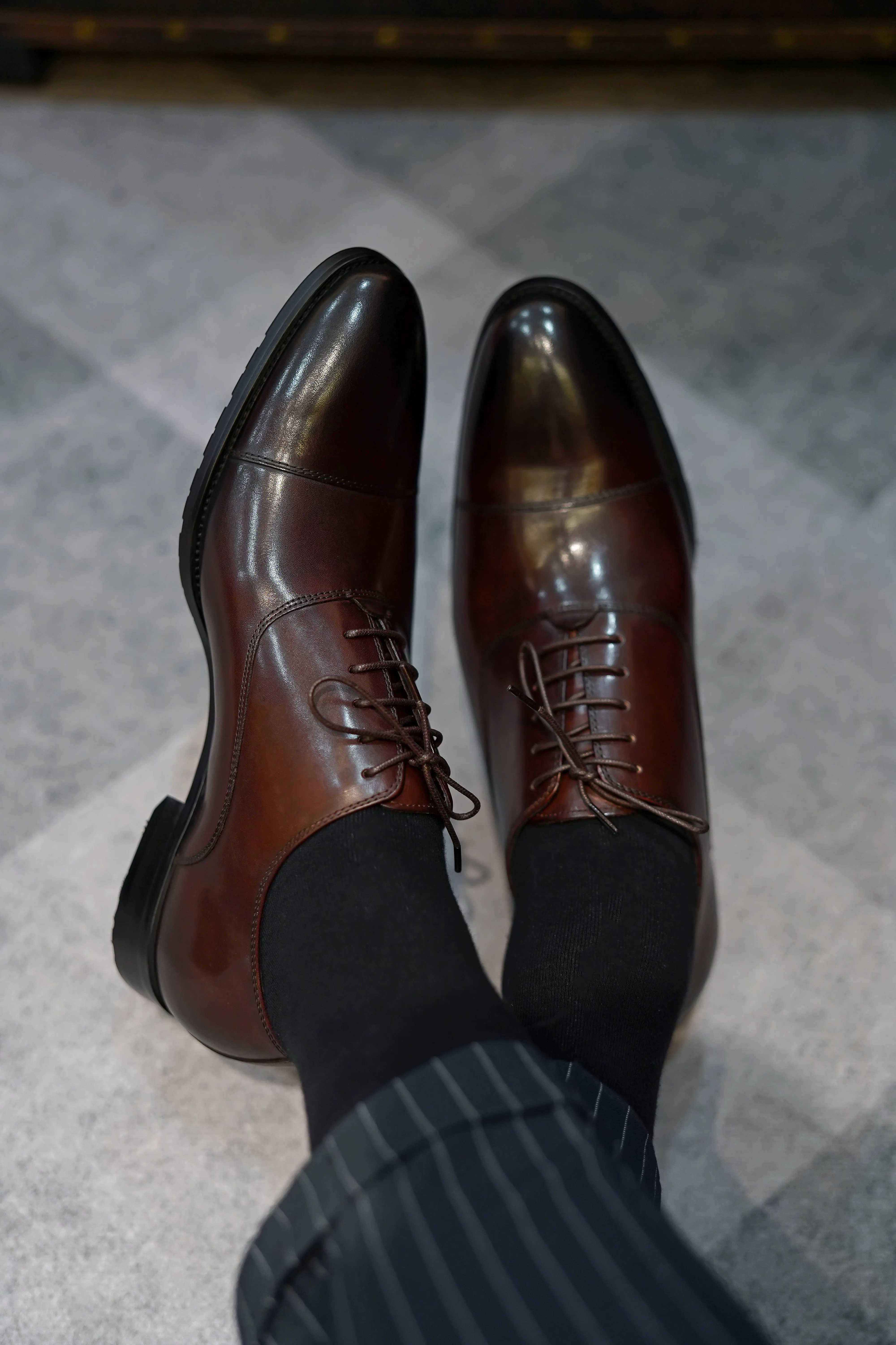 Espresso Luxe Brown Cap-Toe Oxfords