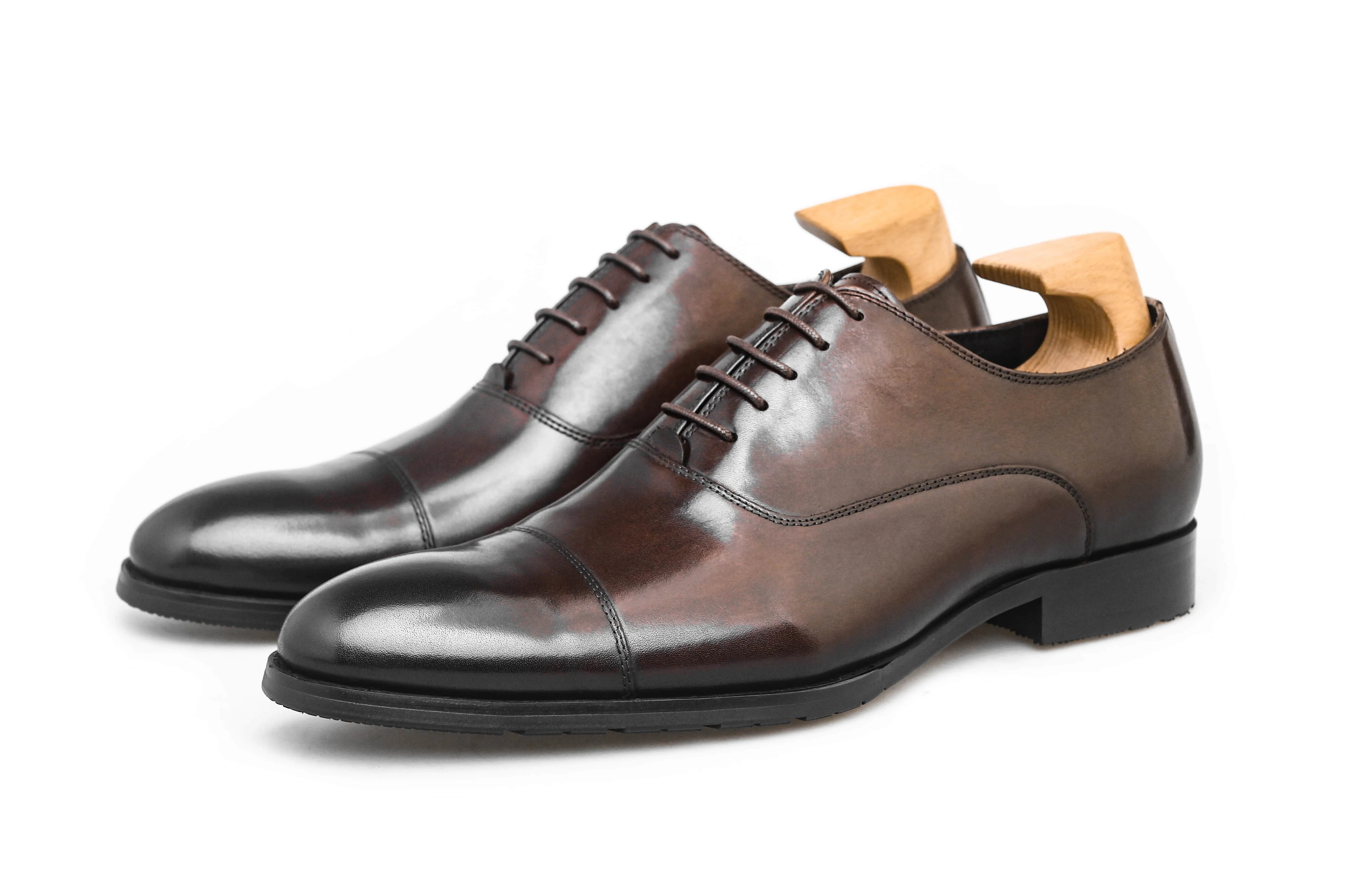 Espresso Luxe Brown Cap-Toe Oxfords