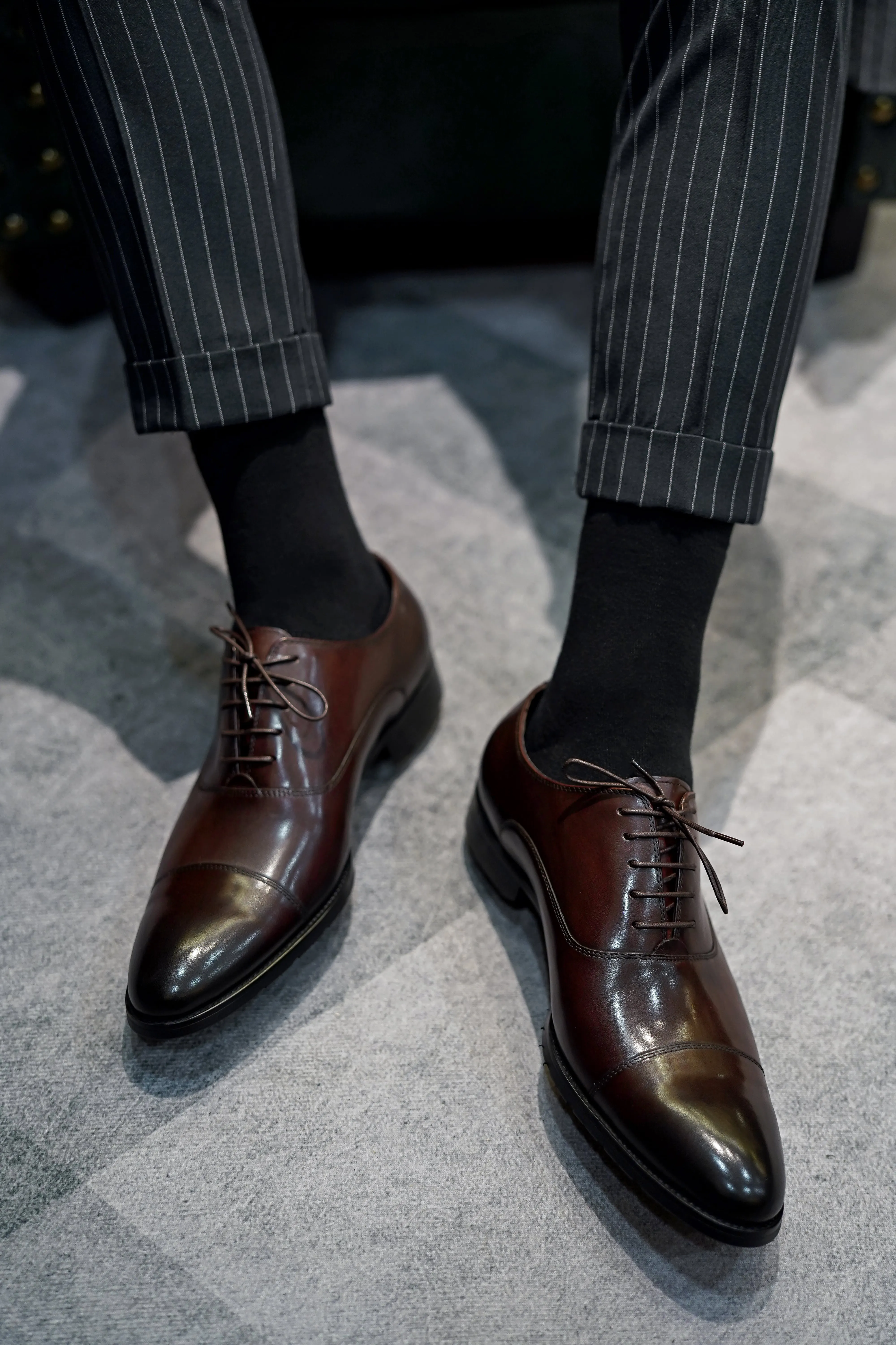 Espresso Luxe Brown Cap-Toe Oxfords