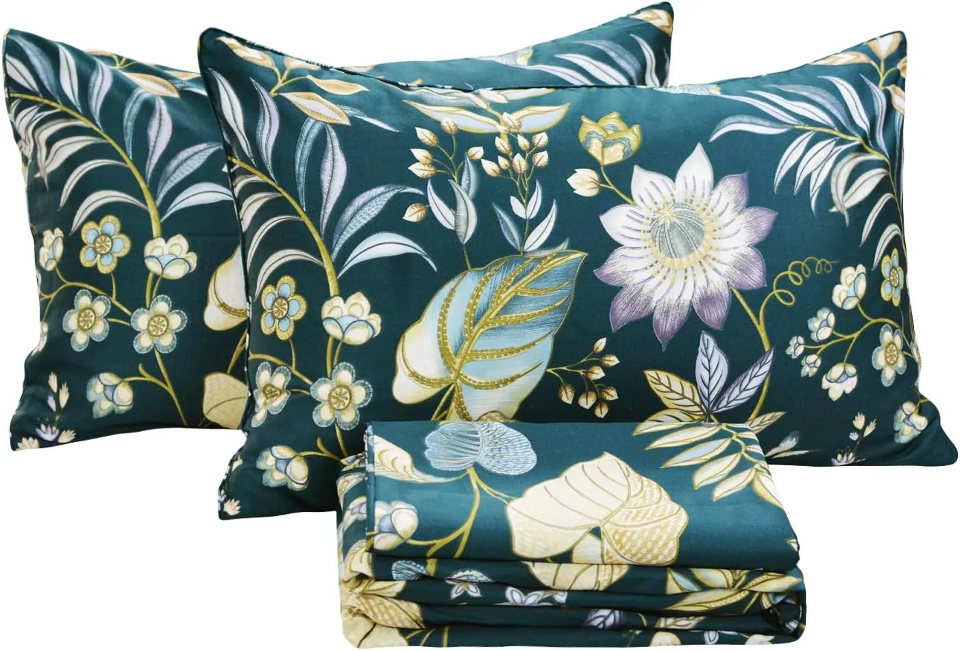 FADFAY Sheets Set Queen - Teal Floral Bedding Tropical Sunflower - 800 Thread Count Luxury Summer Bedding - 100% Egyptian Cotton - Deep Pocket - 4 Pieces