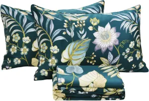 FADFAY Sheets Set Queen - Teal Floral Bedding Tropical Sunflower - 800 Thread Count Luxury Summer Bedding - 100% Egyptian Cotton - Deep Pocket - 4 Pieces