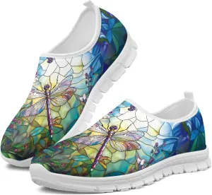 Fashion Print Womens Slip on Walking Shoes Breathable Flat Shoes Comfortable Casual Sneakers
