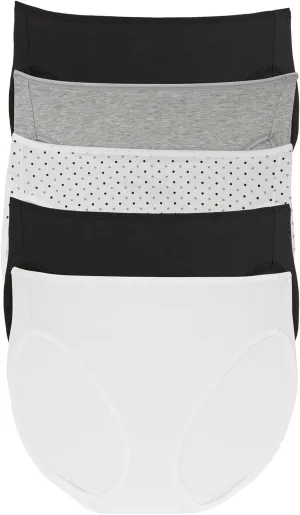 Felina - Cotton Modal Full Coverage Hi-Cut Underwear 5-Pack - Comfortable Cotton Hi-Cut Underwear for Women