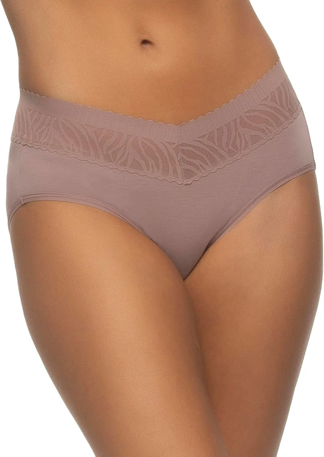 Felina - Stay In Place Hipster Underwear 5-Pack - Breathable Cotton Modal Panties Mid-Rise No-Dig Comfort