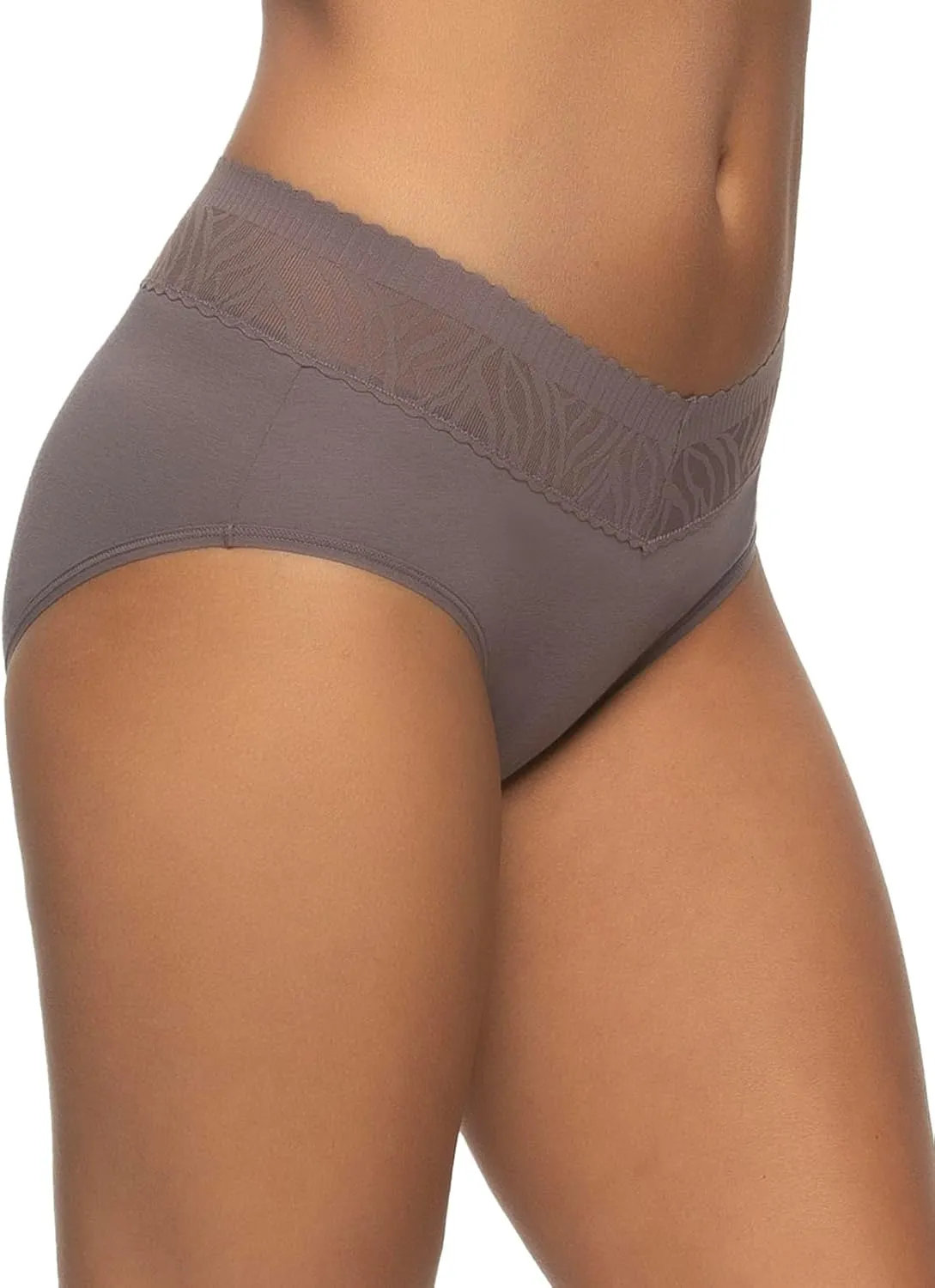 Felina - Stay In Place Hipster Underwear 5-Pack - Breathable Cotton Modal Panties Mid-Rise No-Dig Comfort