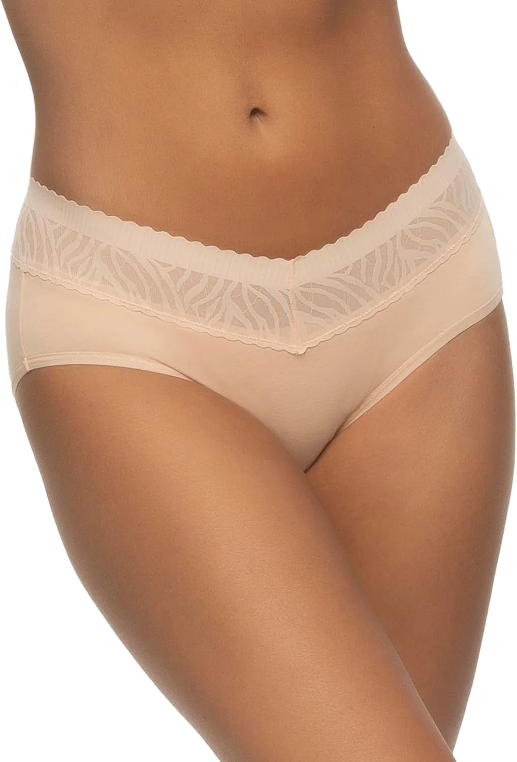 Felina - Stay In Place Hipster Underwear 5-Pack - Breathable Cotton Modal Panties Mid-Rise No-Dig Comfort
