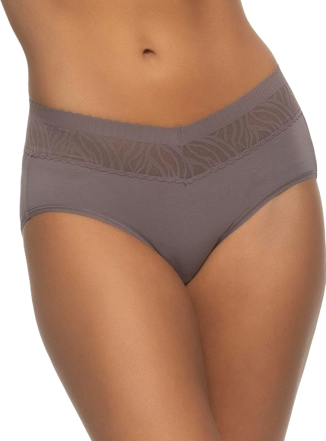 Felina - Stay In Place Hipster Underwear 5-Pack - Breathable Cotton Modal Panties Mid-Rise No-Dig Comfort