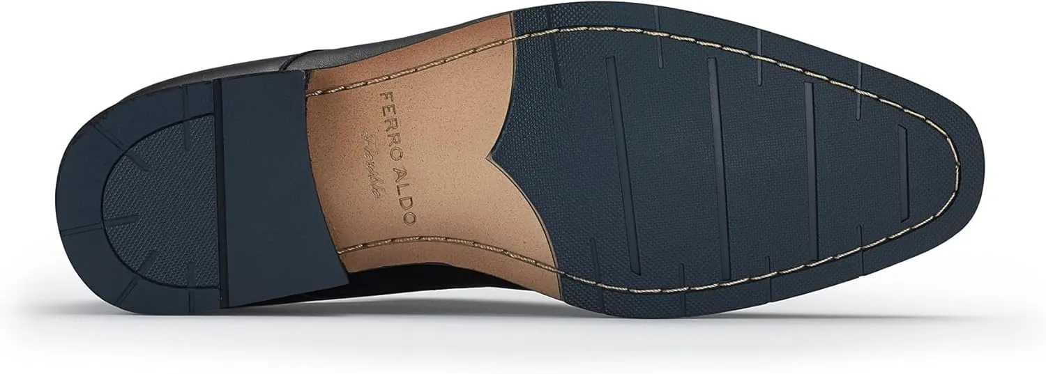 Ferro Aldo Alvin MFA19696 Men's Plain Square-Toe Derby Dress Shoes
