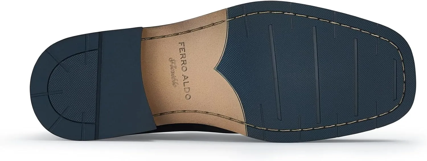 Ferro Aldo Alvin MFA19696 Men's Plain Square-Toe Derby Dress Shoes