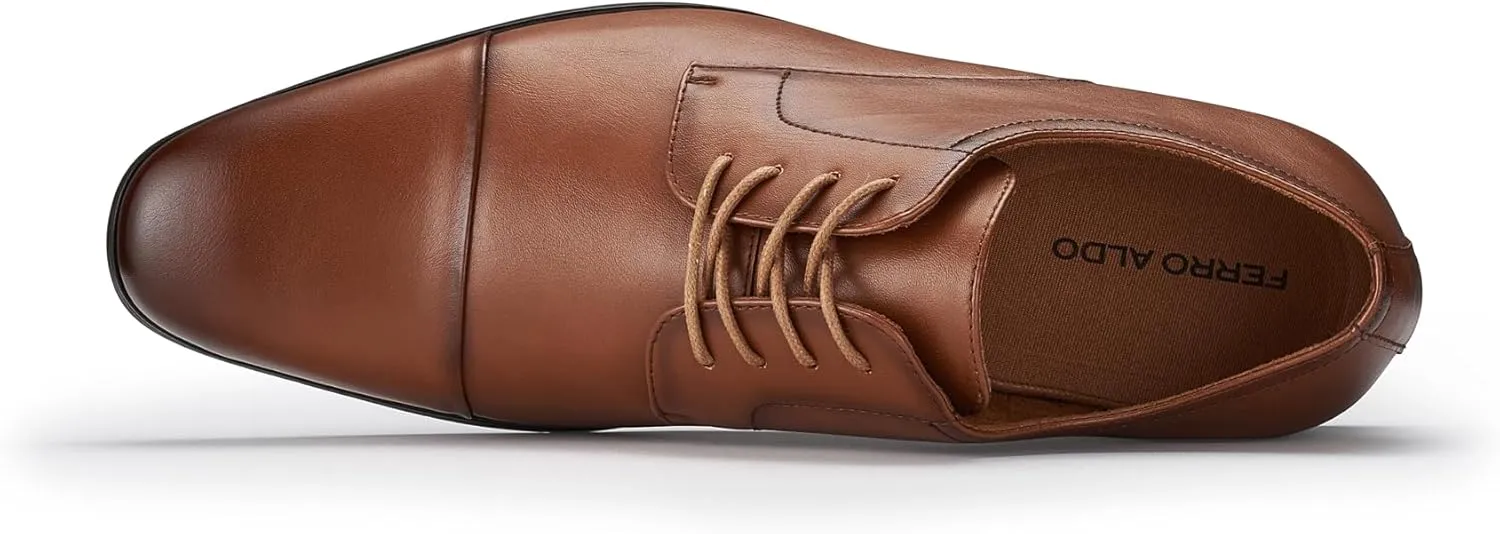 Ferro Aldo Alvin MFA19696 Men's Plain Square-Toe Derby Dress Shoes